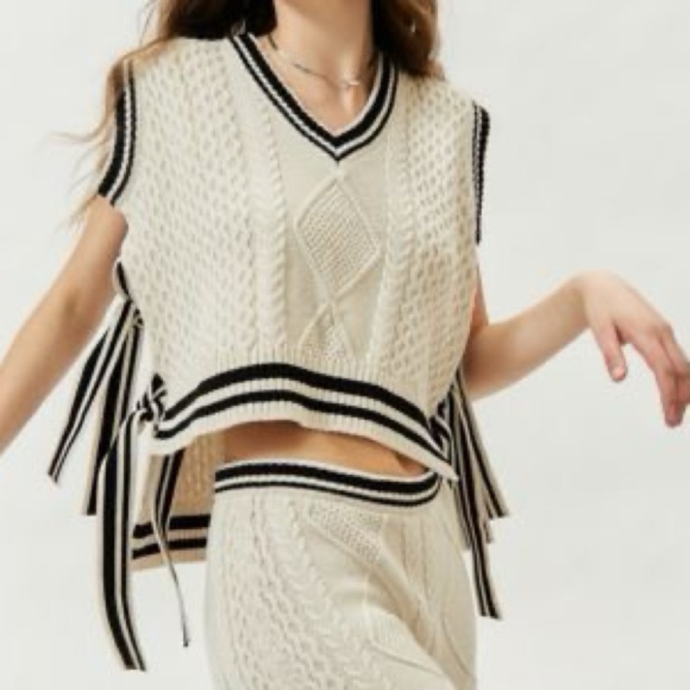 urban outfitters x Milk It Cable Knit Sweater Vest